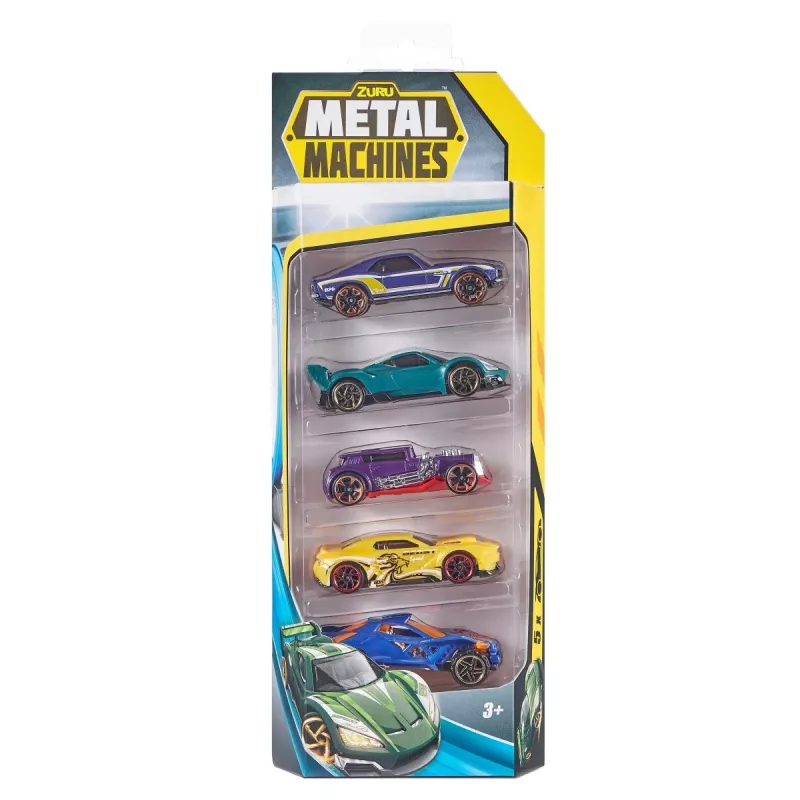 Zuru Metal Machines 1:64 liejamų metalinių automobilių 5 vnt. rinkinys, 2 serija, mišrių modelių