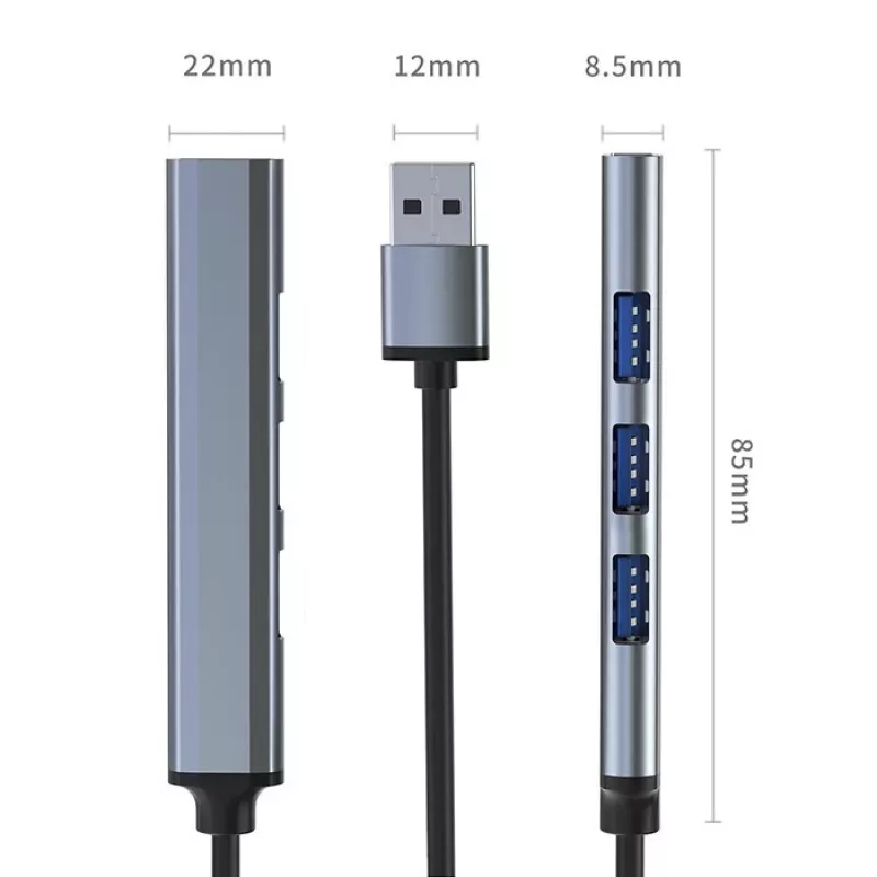 USB 3.0 4-in-1 HUB adapteris, 4x USB 3.0