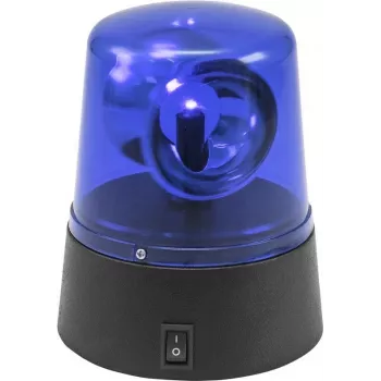 LED mini policijos žibintas EUROLITE 50603660 mėlynas – įkraunamas per USB, baterijomis maitinamas, kompaktiškas įspėjamasis švyturėlis
