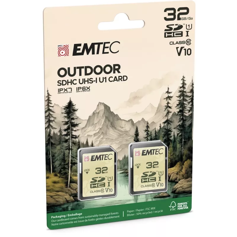 „Emtec“ 32 GB UHS-I U1 V10 lauko SD atminties kortelė ECMSD32GHCU1ORP