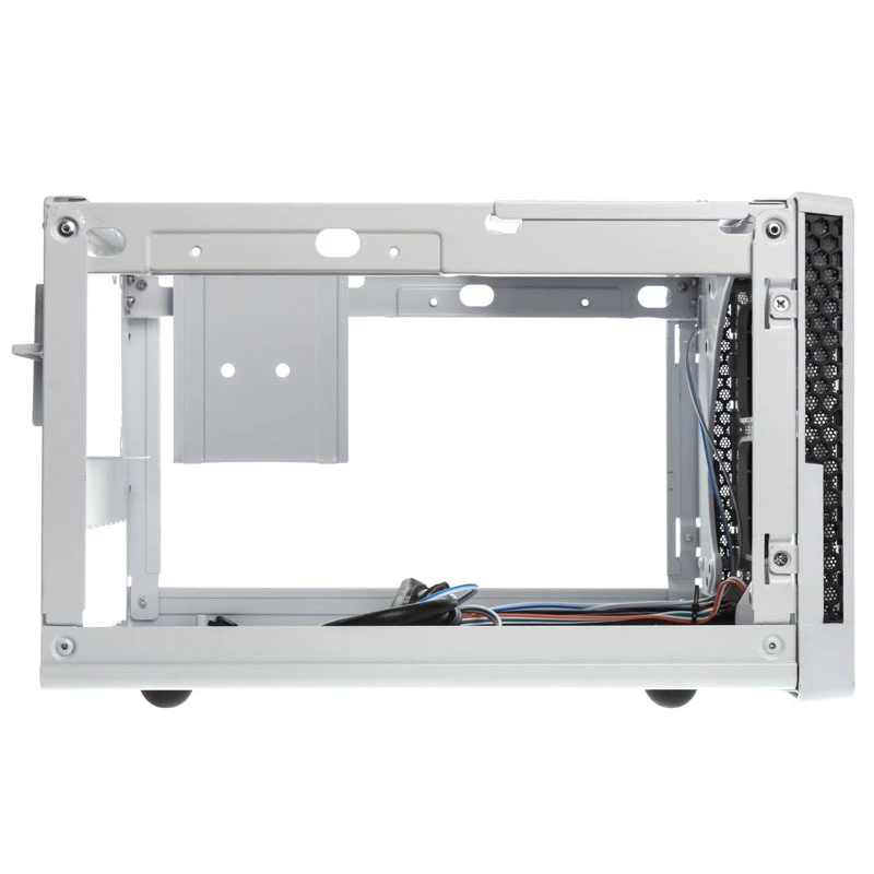 SilverStone SUGO SG13 - stalinis kompiuterio korpusas - Mini-DTX - be maitinimo šaltinio (AT / PS/2) - juoda, balta - USB / garsas (SST-SG13WB-Q)