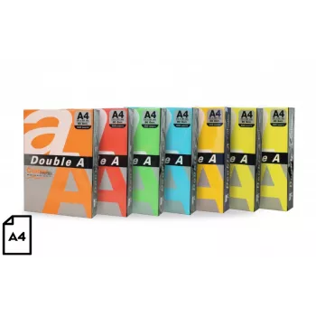 Spalvotas popierius Double A, 80g, A4, 100 lapų, Rainbow 5, 5 spalvos