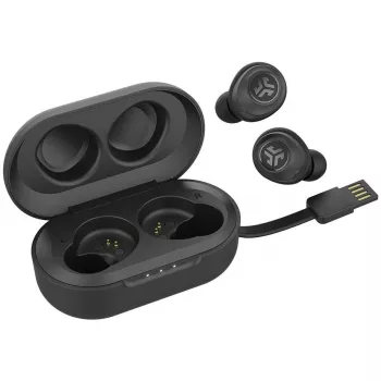 JLab JBuds Air Tikri belaidžiai ausinės į ausis USB Type-A Bluetooth Juodos (IEUEBJBUDSAIRRBLK82)