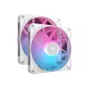Corsair iCUE LINK RX140 RGB korpuso ventiliatorių dvigubas pradinis rinkinys, PWM, 140 mm, 2 vnt., baltas