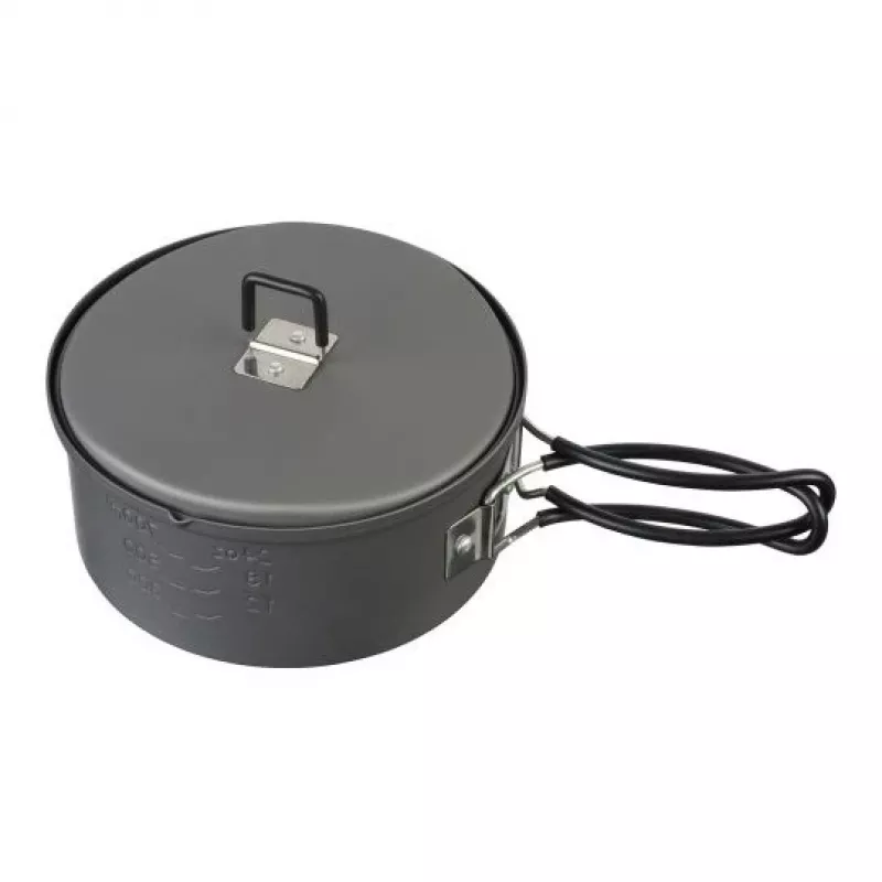 Puodas ESBIT PT1100HA kepimo indas stovyklavimui – Aliumininis puodas 1,1 l, Ø14,8 cm, 227 g, juodas