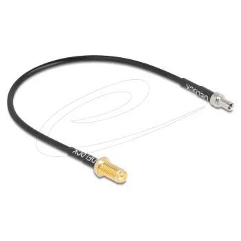 Koaksialinis kabelis DELOCK 90919 RG-174, 20 m, RP-SMA → TS9, juodas