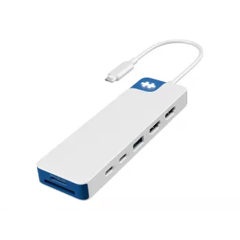 Hyper HyperDrive Flex 9 portų dvigubas 4K HDMI dokas, baltas/mėlynas | HD4103BUGL