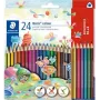 Spalvoti pieštukai Staedtler Noris colour 187 C18P1, 24 vnt. (18+6), įvairių spalvų