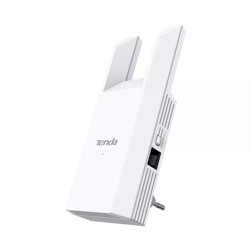 Tinklo stiprintuvas TENDA T10 2.4 GHz Wi‑Fi 4, 300 Mbps, 2 išorinės antenos, 1x RJ-45, baltas
