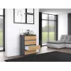 Komoda Top e Shop M4 ANTRACYT/ARTISAN – 4 stalčiai, antracito ir ąžuolo apdaila, 700×400×970 mm, medžio drožlių plokštė
