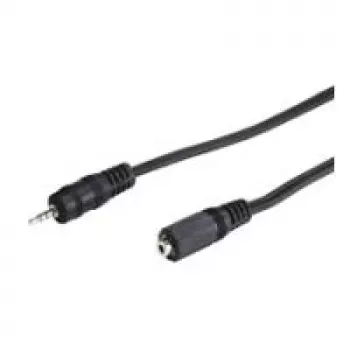 Wentronic Goobay 2,5 mm garso ilginimo laidas, juodas, 2 m – 2,5 mm kištukas (3 kontaktai, stereo) > 2,5 mm lizdas (3 kontaktai, stereo) (50458)