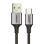 Ugreen USB-A/USB-C QC 3.0 3A 2m US288 laidas (pilka)