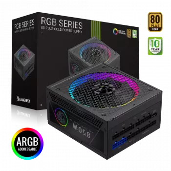 Gamemax RGB 850G 850 W maitinimo blokas, 80 PLUS Gold, modulinis