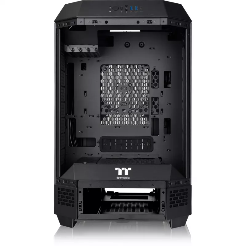 Thermaltake The Tower 300 Black Micro Tower – Kompiuterio korpusas su grūdintu stiklu, skirtas žaidimams