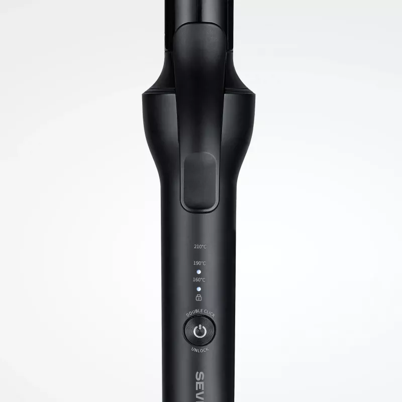 Plaukų tiesintuvas SEVERIN LS 0822 – Šilta technologija, 250 W, 130 °C, keraminės plokštelės, 2,8 m laidas, Juoda/Pilka