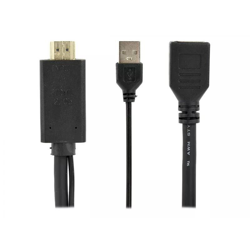 Cablexpert vaizdo adapteris DisplayPort į HDMI su USB maitinimu - 10 cm