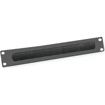 VALUE stovo dangtelis su šepetėliu kabelių įvedimui - RAL 9005 - 2U - 25,4/48,3 cm (10/19 colių)