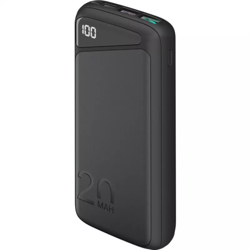 Greito įkrovimo powerbankas 20.000 mAh (juodas, PD, Quick Charge 3.0, Super Charge)