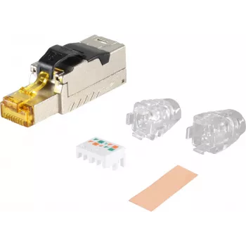 Tinklo jungtis helos RJ-45 M ekranuota Cat 8.1 greitiesiems eterneto ryšiams