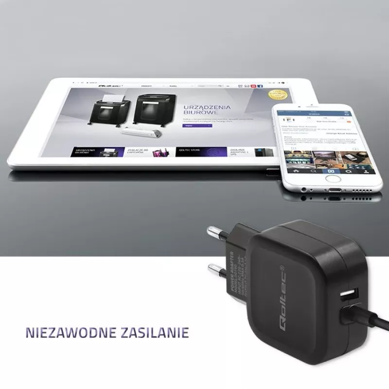 Qoltec 50190 Įkroviklis mobiliesiems įrenginiams, telefonams, planšetėms, 3.4A