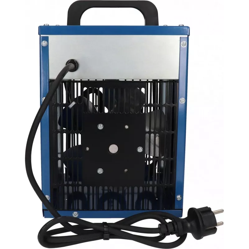 Elektrinis ventiliatorinis šildytuvas BLAUPUNKT EH7010 — 2000 W, nerūdijančio plieno elementas, IPX4, naudojamas ant grindų, iki 22 m², juoda/mėlyna/raudona