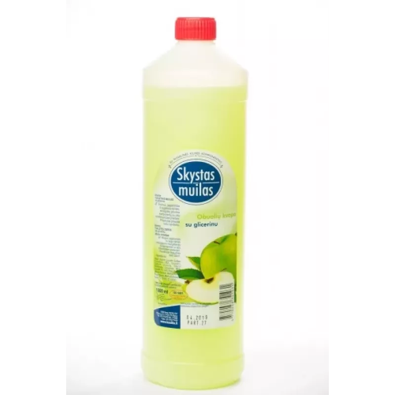 Skystas muilas su glicerinu, obuolių kvapas, 1 L butelis