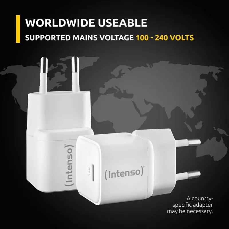 Intenso 7803032 USB-C greitasis įkroviklis su GaN technologija, baltas (2 vnt.)