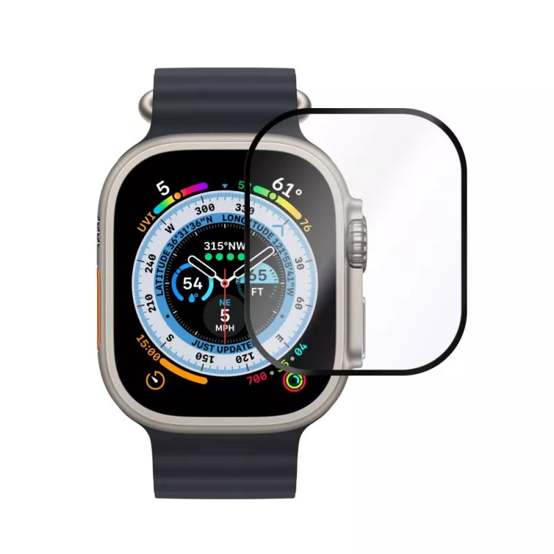 Fiksuotas | Armor Grūdintas Stiklas Apple Watch Ultra 49mm/Ultra 2 49mm | Juodas