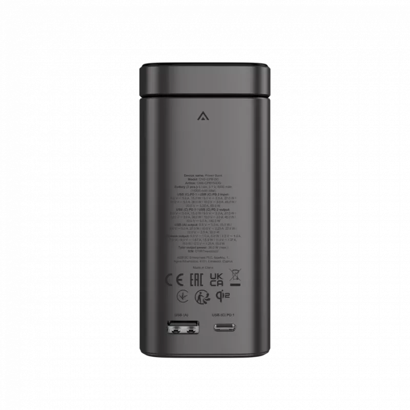 CANYON Qi2 belaidis magnetinis powerbankas OnPower 150 15000mAh Aliuminis tamsiai pilkas