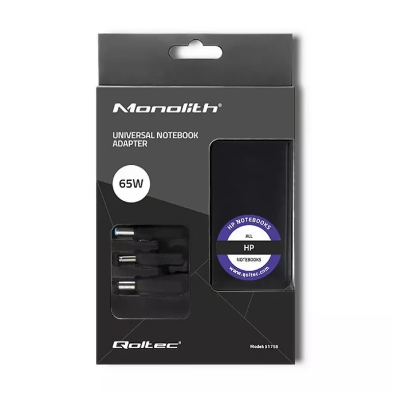 Maitinimo adapteris Qoltec 51758 65 W juodas