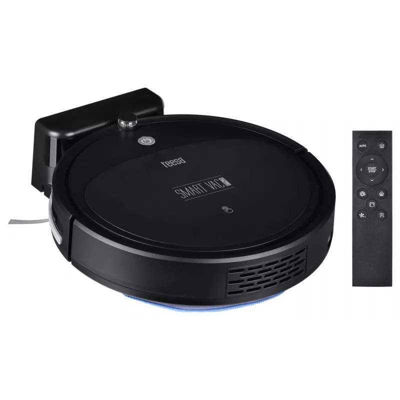 Robotinis dulkių siurblys TEESA Smart VAC 2 – juodas, apvalus, 1000 Pa, Wi-Fi