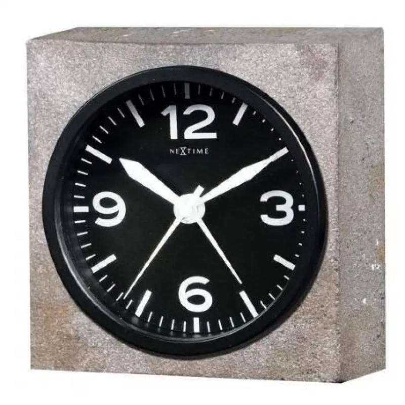 NeXtime klok 5167 Real Time Heavy Metal sieninis laikrodis, 9.5x9.5x3.2 cm, pilkas