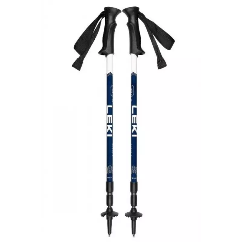 Leki EAGLE laipiojimo lazdos mėlynai baltos reguliuojamos aliuminės 3 segmentų 110–145 cm, 270 g