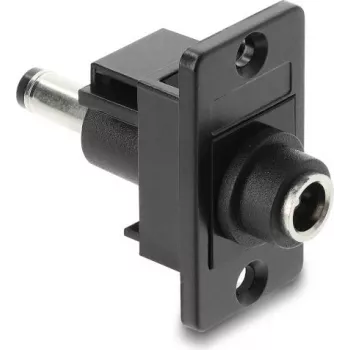 Prijungimo adapteris skydelyje DC 5,5×2,1 mm lizdas – kištukas, DELOCK 91116