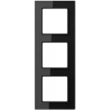 Sieninis valdymo skydelis JUNG AC 583 GL SW Black — stiklinis, bevaržtis dizainas, 84×226 mm