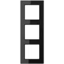 Sieninis valdymo skydelis JUNG AC 583 GL SW Black — stiklinis, bevaržtis dizainas, 84×226 mm