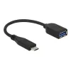 USB adapteris DeLOCK USB 3.1 Gen 2 Type-C / Type-A 0,1 m juodas