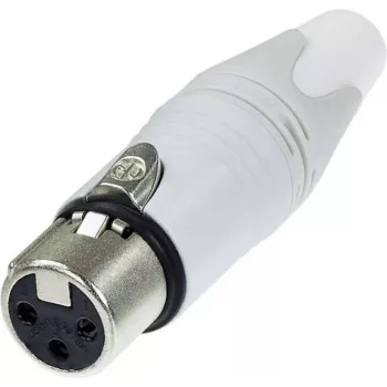 Neutrik NC3FXX-WT XLR kištukas, juodas, nerūdijantis plienas, baltas, bronza, poliamidas, polioksimetilenas (POM), poliuretanas, cinkas, IP40, 2,5 mm², 1,5 V