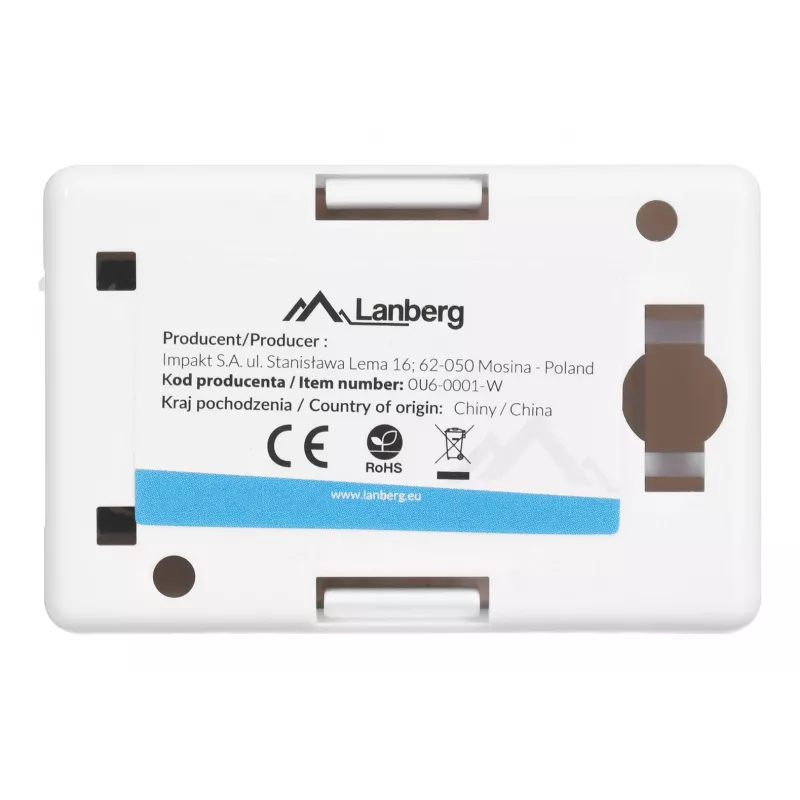 LANBERG OU6-0001-W – montažinė RJ-45 lizdo dėžutė, Cat6, balta