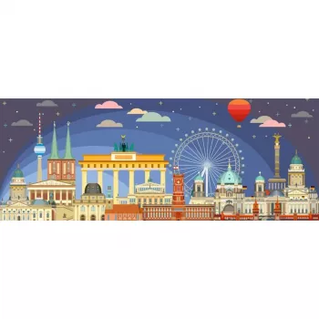 Dėlionė Ravensburger Panorama Naktinis Berlynas 1000 dalių, panoraminis formatas