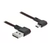 USB laidas DeLOCK EASY-USB 2.0, A tipo (vyriškas) į Micro-B (vyriškas, reversinis), 0,5 m, juodas