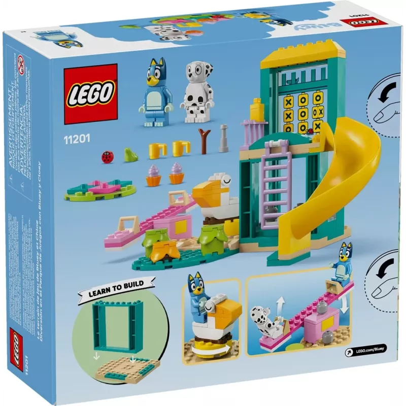LEGO kaladėlių rinkinys 11201 Žaidimų aikštelės pramogos su Blue ir Chloe – minifigūrėlės, žaidimo scena