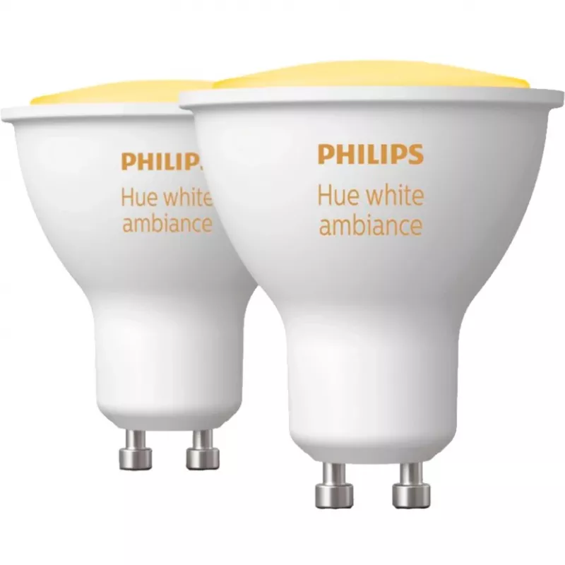 LED GU10 lempa dviejų rinkinys su Hue tiltu – Philips Hue White Ambiance, pakeičia 35W