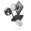 ZENS ZEAPDC01/00 belaidė įkrovimo stotelė 4 viename su MagSafe ir laikrodžio įkrovikliu, 15W+5W+5W+18W USB-C, juoda