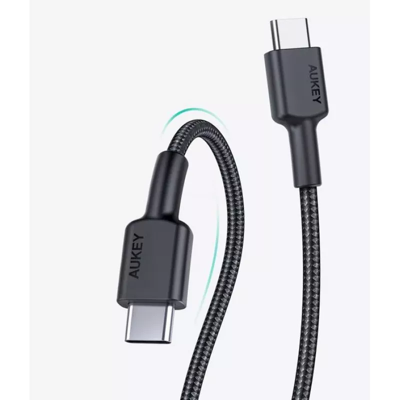 Aukey CB-CD45 USB-C į USB-C kabelis, Quick Charge, 0,9 m, juodas