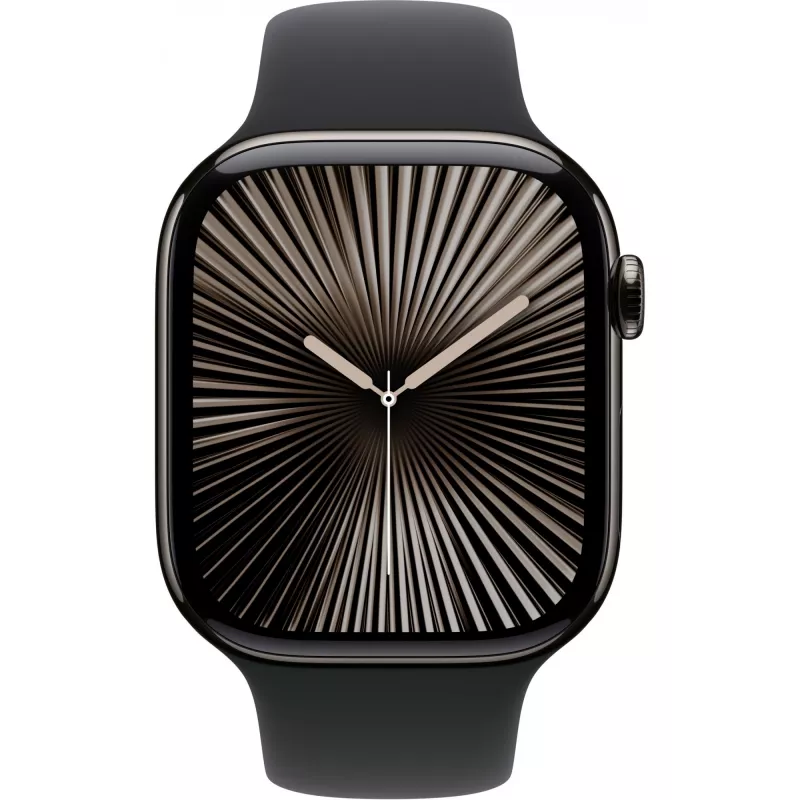 Apple Watch S10 šiferio titano sportinis dirželis juodas S/M GPS + Cellular 46mm MWYD3QF/A 2024
