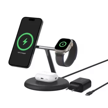 Belaidis kroviklis Belkin WIZ023VFBK juodas, USB, skirtas ausinėms, išmaniajam telefonui, išmaniajam laikrodžiui