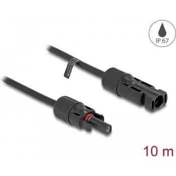 Delock maitinimo laidas – MC4 (kištukas) į MC4 (lizdas) – 600 V – 10 m – užspaudžiamas – juodas