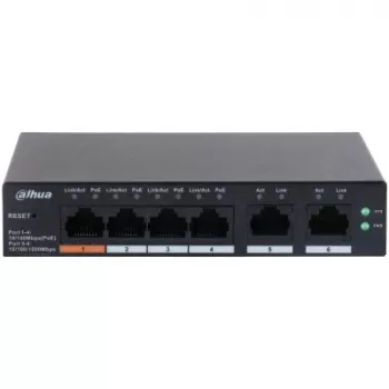 Dahua Technology DH-CS4006-4ET-60 valdomas L2 tinklo jungiklis Gigabit Ethernet (10/100/1000) PoE juodas
