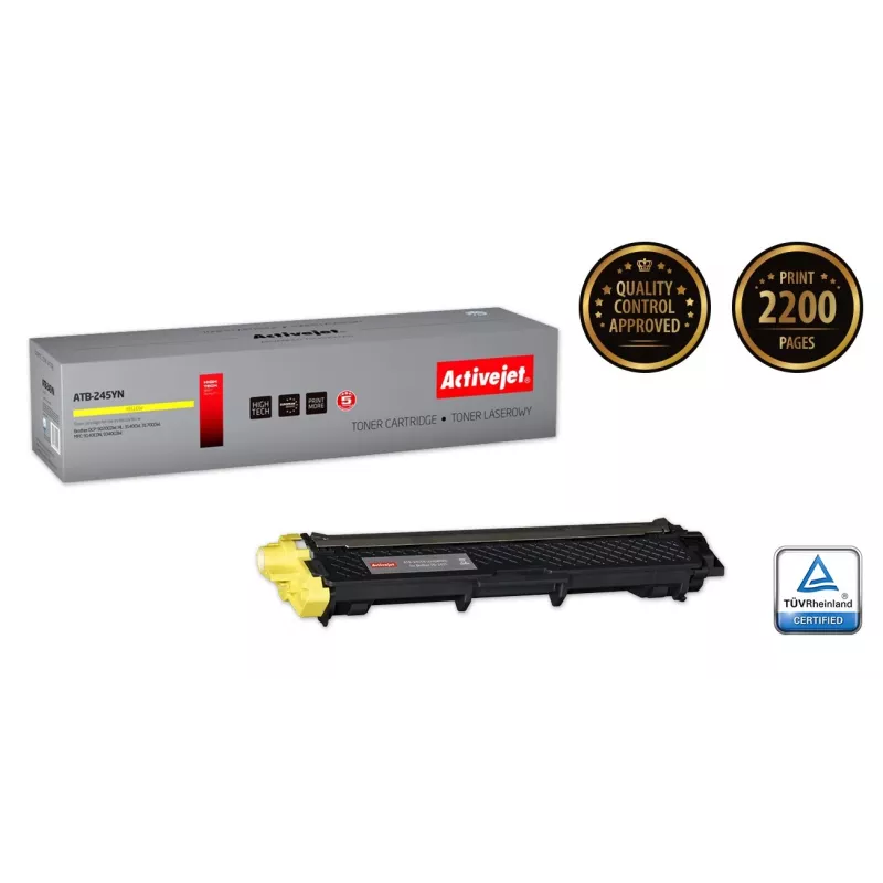 Activejet ATB-245YN Toner (atitikmuo Brother TN-245Y; Supreme; 2200 puslapių; geltona)
